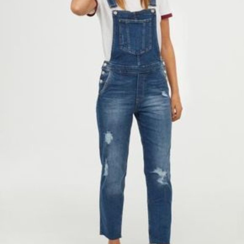 H&M Distress Long Overalls Size 8